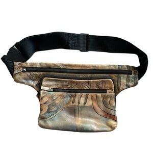 Anushka rare art to wear hand painted Leather Waist Bag